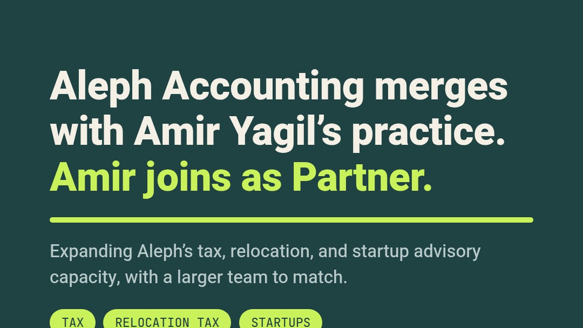 Amir Yagil Joins Aleph Accounting as Partner